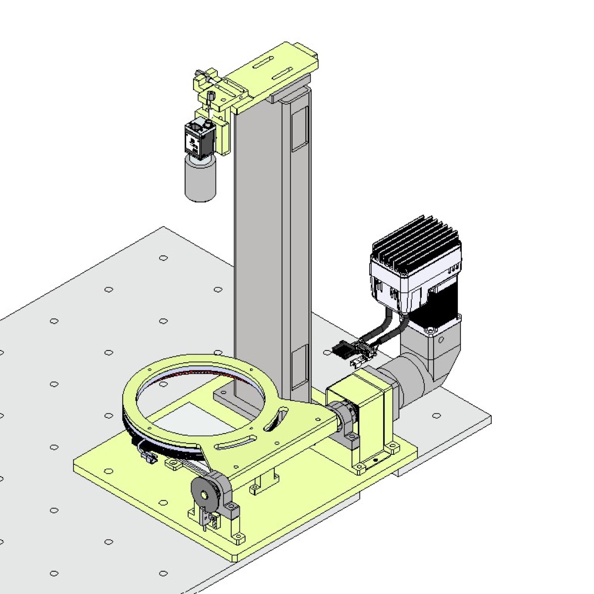 Automated vision inspection unit for medical devices with ring lighting and rotation platform for 360-degree contour inspection